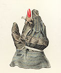 Arbeitshandschuh mit lackiertem Fingernagel